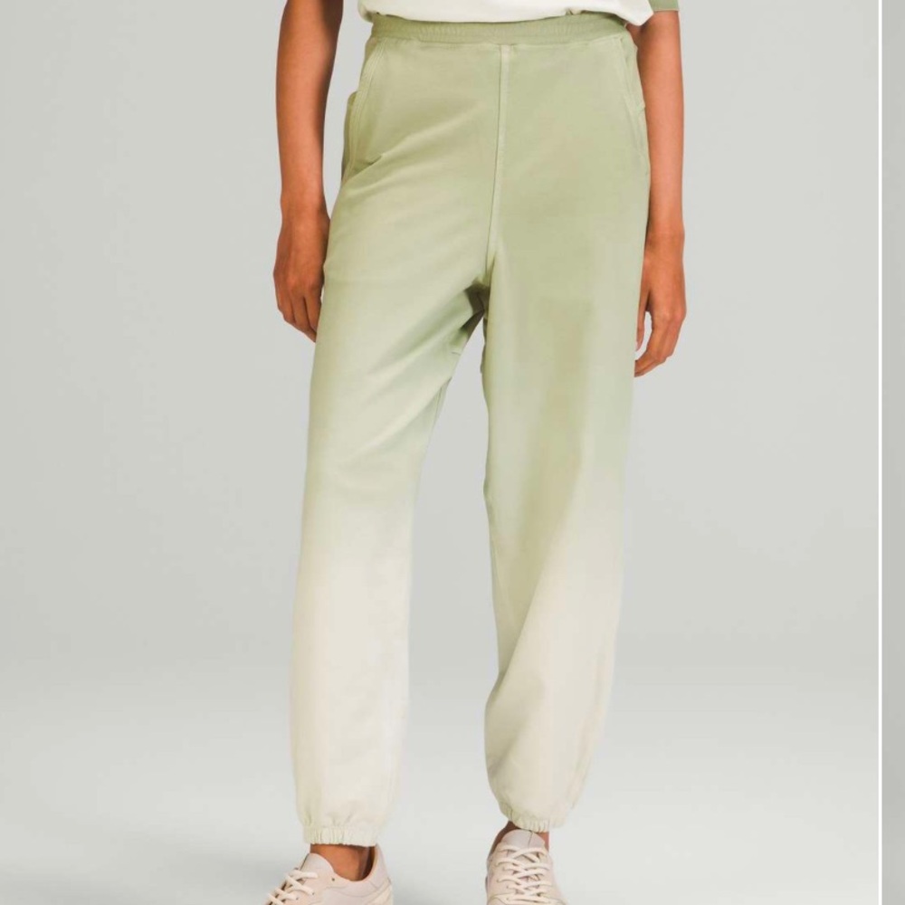 Lululemon LA Super High Rise‎ Jogger Green Fern Ombré Wash Size Small / 6
